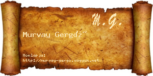 Murvay Gergő névjegykártya